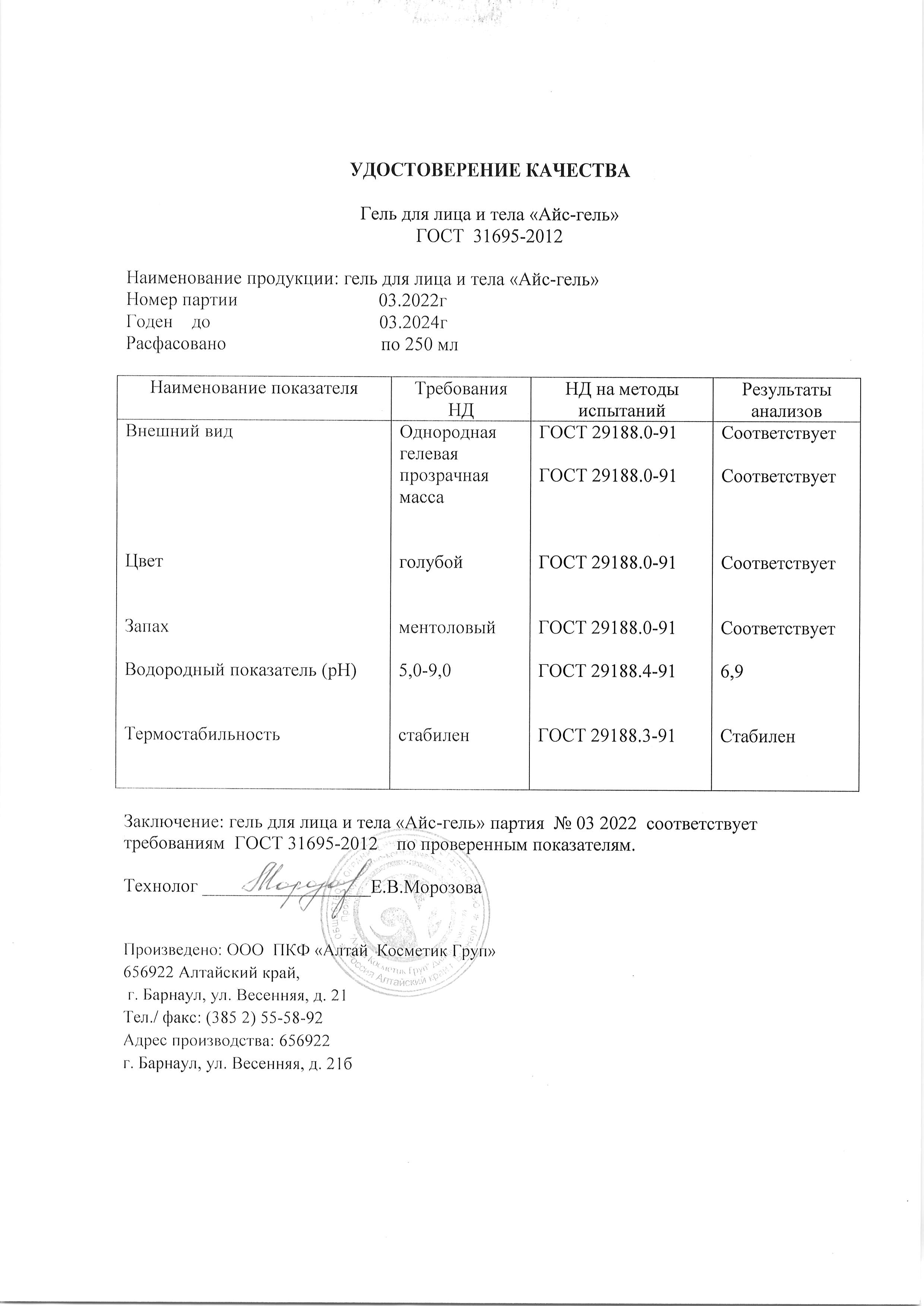 Паспорт №032022